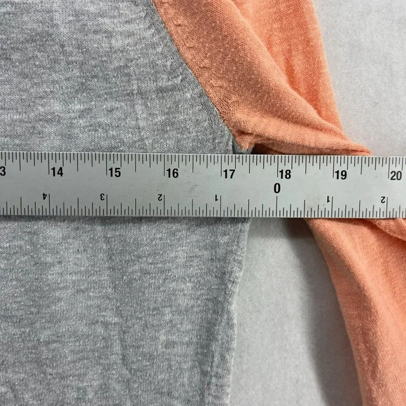 Banana Republic Top Women's Large Gray Orange Colorblock Crew Neck 3/4 Sleeves - Picture 3 of 11